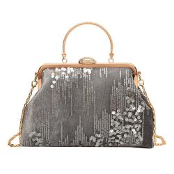 HR564 Women New Designed Sequins Shine Brightly Dinner Clutch Handbag Fashion Shell Shaped Crossbody Bag Ladies Luxury Party Bag