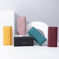 New Simple Woman's Long Wallets Female Purses And Handbags Card Holder PU Leather Wallets Zipper Coin Money Clip Bag Red Wallet carteras para mujer