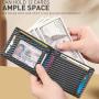 Customize Mens Front Pocket Money Clip Wallet RFID Blocking Carbon Fiber Wallet ID Window Large Capacity Wallet