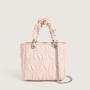 Gentle Niche Design Women'S Bag Fashion Pleated Commuting Solid Color Handbag With Chain Texture Single Shoulder Crossbody Bag