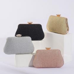 Trend evening dress women's banquet single shoulder cross bag chain bag manufacturer wholesale wrinkle evening bag