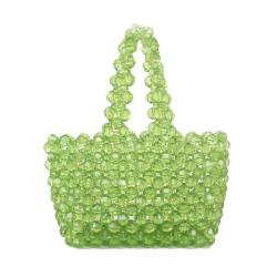 2024 Spot Green Acrylic Crystal Beads Handmade Beaded Bag Simple Women's Resin Beaded Bag Handbag