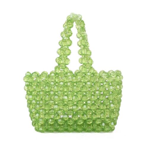 2024 Spot Green Acrylic Crystal Beads Handmade Beaded Bag Simple Women's Resin Beaded Bag Handbag