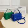 Wholesale PU Leather Rectangle-shaped Casual Handbag Pure Color Crossbody Bag Square Indentation Shoulder Ladies Bags with Pouch