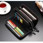 ZF216 Explosive Leather Men Wallet Long Zipper Clutch Geometric Phone Bag Casual Head Layer Cowhide