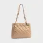 Wholesale Custom Fashion Handbag Nice Quality Pu Leather Shoulder Bag Diamond-Shape Line Tote Bag With Gold Chain For Women
