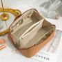 COM035 Travel Makeup Bag Waterproof Portable Pouch Open Flat Toiletry Bag Make up Organizer PU Leather Cosmetic Bags for Women