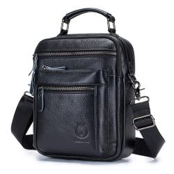 XL288 First Layer Cowhide Genuine Leather Men's Shoulder Bag Multi-layer Large Capacity Handbag Wear-resistant Durable Bag