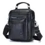 XL288 First Layer Cowhide Genuine Leather Men's Shoulder Bag Multi-layer Large Capacity Handbag Wear-resistant Durable Bag
