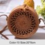 Wholesale Summer beach handmade woven round natural straw rattan shoulder bag for women handbags