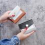 Factory direct new ladies wallet short Korean small tri-fold money clip fashion simple clutch bag leather wallet coin purse