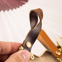 Wholesale Designer Top Grain Leather KeyChain Holder Compact Genuine Leather Car Keyring Accessory Holder