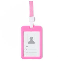 HR598 Creative Plastics ID Badge Holders Credit Card Employee Working Bus Card Case Neck Strap Bus Access Student Card Holder