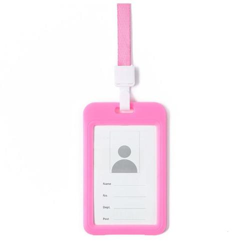 HR598 Creative Plastics ID Badge Holders Credit Card Employee Working Bus Card Case Neck Strap Bus Access Student Card Holder