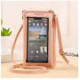Phone bag Fashionable Female Diagonal Anti-Theft Mobile Phone Bag Transparent Mini Wallet with Touch Screen Anti-Fall Function