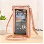 Phone bag Fashionable Female Diagonal Anti-Theft Mobile Phone Bag Transparent Mini Wallet with Touch Screen Anti-Fall Function