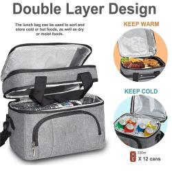 Insulated Portable Lunch Bag Thermal Insulated  Oxford Cloth Crossbody Handbags