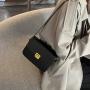 Korean Style Shoulder Bag Trendy Small Square Leather Bag Pure Color Handbag For Women