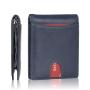 New Custom Bi-Fold Genuine Leather Money Clip Wallet Rfid Blocking Anti Theft Brush