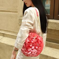 hot ladies dinner bag round solid flower handbag textures women's handbag luxury crossbody girl's bag top selling shoulder bag