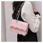 KBW412 Retro Women Bag 2023 New PU Solid Color Simple Fashion Casual Bag Chain Ladies Shoulder Crossbody Square Bag
