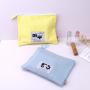 High Quality 8 Oz Canvas Zipper Cosmetic Brush Storage Bag Organic Cotton Canvas Makeup Pouch