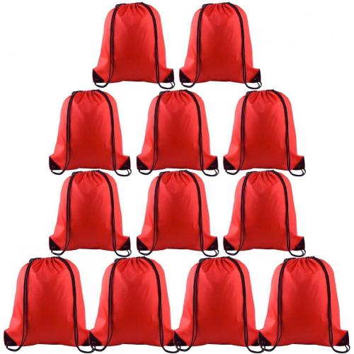 Gelory Durable Polyester Fabric Drawstring Backpack Bags Sport Gym Sack Cinch Bags Bulk for School Traveling and Storage