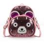 Fashion Leather Kids School Bag Sling Purse Cartoon Bear Girls Sequin Crossbody Bag