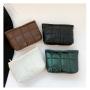 024 new embroidery line plaid small square bag Korean version of the trend of glossy women's bags small clutch bags casual tide