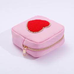 RTS 18 Colors In Stock Best Gifts Bag Makeup For Girls Custom Small Pouch With Zipper Closed Nylon Cosmetic Bag