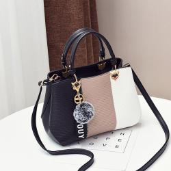 Women Luxury Designer Fashion With Pom Pon Crossbody Bags PU Ladies Hanging Decoration Purses Checks Zipper Square Handbag