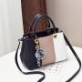 Women Luxury Designer Fashion With Pom Pon Crossbody Bags PU Ladies Hanging Decoration Purses Checks Zipper Square Handbag