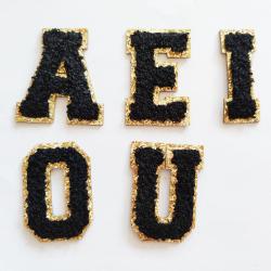 Good Quality DIY All Kinds Of Things By Yourself Chenille Vomel Patch Chenille Letter Hot Letters Patch Chenille Patches