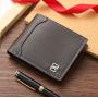 Men's short wallet, fashionable multi-card slot spliced leather, money clip for young horizontal money clip, trendy card holder