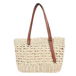 2024 Single Shoulder Women Holiday Beach Straw Bag Tote Bag Portable Vegetable Basket Fashion Large Capacity Woven Bag