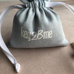 8*10cm Custom Cotton Linen Jewelry Packaging Drawstring Pouch Blue Linen Jewelry Drawstring pouch