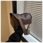 New 2024 commuting leather Shoulder bag solid color fashion large geometric pattern cross-body bag for women's handbags
