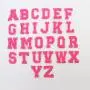 Keymay RTS Multicolor Heart Glitter Letter Patch Sticker Self Adhesive Chenille Patches Wholesale Chenille Embroidered Patches