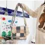2022 Fashion Lady Designer Bags Trending Girls Plush Polyester Plaid Pattern Sling Purse Student Cute Cross-body Messenger