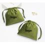 Custom Logo Printed Velvet Jewelry Packaging Pouch Small Luxury Drawstring Cosmetic Makeup Velvet Gift Bag