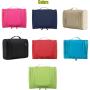 Gelory Cosmetic Bag With Zipper and Hook Travel Hanging Makeup Bag Household Large Space Polyester Tote Toiletry Bag Foldable