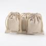 Custom Logo Printed Gift Cotton Canvas Packing Drawstring Bag Small Luxury Canvas Dust Cosmetic Pouch