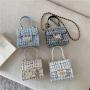 Wholesale Designer Handbags Shoulder Chain Polyester Handbag Korean Mini Bag Luxury Messenger Plaid Mini Bag