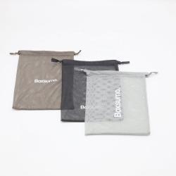 Custom Logo Printed Gray Black Brown Nylon Mesh Drawstring Bag Cosmetic Pouch Soap Packaging Saver Mesh Gift Bag