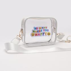 Keymay RTS Stock Custom Logo Popular Transparent Waterproof PVC Clear Crossbody Bag Women Shoulder Bags Clear Stadium Bags