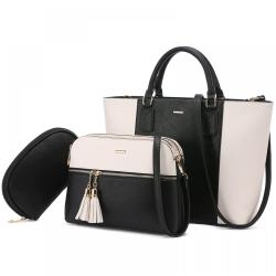 LOVEVOOK 2021 luxury Custom Logo PU Leather 3pcs Tote Handbag Sets large capacity Ladies Hand Bags Women Purse and Handbags