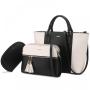 LOVEVOOK 2021 luxury Custom Logo PU Leather 3pcs Tote Handbag Sets large capacity Ladies Hand Bags Women Purse and Handbags