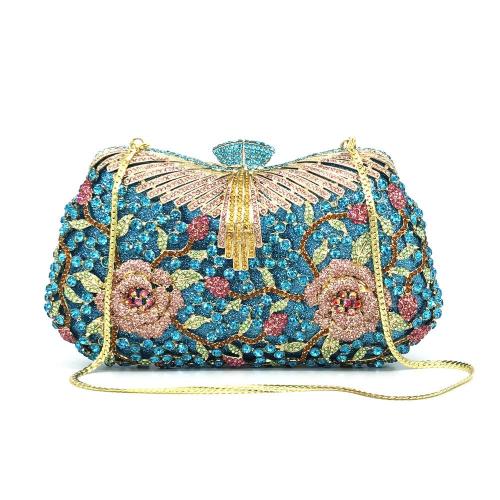 Hot selling Blue  Crystal Gown Rhinestone Purse Dress Elegant Clutches Banquet Stone Evening Clutch bags for women