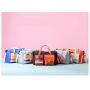 HR045 Unisex Duffel Travel Swimming Bag Oxford Contrasting Colors Sports Luggage Bag One Shoulder Crossbody Portable Fitness Bag
