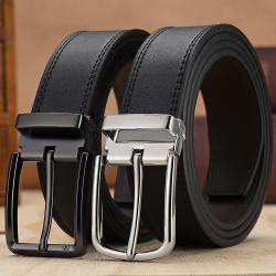 In stock custom logo men belt leather belts men alloy pin buckle belt for men women
